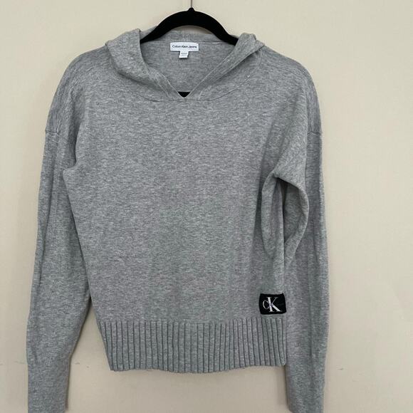 Calvin Klein Jeans Tops - Calvin Klein Jeans Women's grey pullover hoodie size XS
